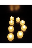 DDTREND 8 Adet Led Mum Tealight Kokusuz Sarı Sabit Işıklı Piller Dahil Parti Yılbaşı Süs Hediye - 3