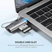 UGREEN 50704 CM184 2 in 1 USB-C SD / TG OTG Kart Okuyucu 5GB/s Veri Aktarımı - 3