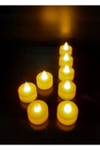 DDTREND 8 Adet Led Mum Tealight Kokusuz Sarı Sabit Işıklı Piller Dahil Parti Yılbaşı Süs Hediye - 1
