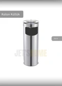 Kolon Küllük Paslanmaz Dış Mekan Sigaralık Lüks Ayaklı Küllük No:4 Çöp Kovası Kutusu Gri - 2