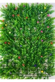 DDPEST Dekoratif Çiçekli Dolgun Model Yapay Bitki Duvar Kaplama Panel Şimşir Tabaka 40x60 cm Dikey Bahçe thumbnail 1