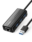 UGREEN 20265 USB 3.0 1000MB/s Gigabit Ethernet RJ45 Dönüştürücü 3 Port Hub USB Çoklayıcı - 1