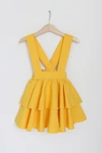 Kız Çocuk Helen Sarı Askılı Kat Kat Bağlama Jile Elbise - 1