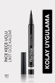 FLORMAR Yarı Mat Bitişli Eyeliner (SİYAH) - Eyeliner Pen - 001 Black - 8690604109609 - 3