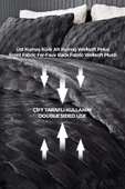 Kürk Yatak Örtüsü Yorgan Uyku Seti Çift Kişilik Çarşaflı Peluş Yumuşak Dolgulu Rody 4 Parça - 10