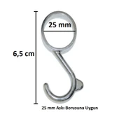 Dolap Boru Askı Kancası Tırnaklı Krom Q25, (5 Adet ) - 3