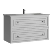 Kayra Lavabo Dolabı Çekmeceli Mat Beyaz - 1
