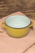 Emaye Derin Bombeli Yoğurt Tenceresi 24 Cm 5 Litre Sarı 137-C - 2