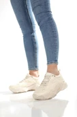 Alba Krem Rengi Sneaker Günlük Kadın Spor Ayakkabı - 4