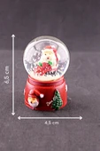 Noel Baba Yılbaşı Kar Küresi Dekoratif Yeni Yıl Noel Baba Temalı Mini Boy Işıklı Kar Küresi 6,5 cm - 5