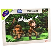 Ahsap Eğitici Puzzle Asker Seti -20 Parça - 1