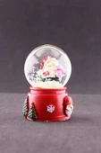 Noel Baba Yılbaşı Kar Küresi Dekoratif Yeni Yıl Noel Baba Temalı Mini Boy Işıklı Kar Küresi 6,5 cm - 7
