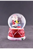Dekoratif Noel Baba Ve Hediye Paketleri Temalı Mini Boy Işıklı Yılbaşı Kar Küresi 6.5 Cm F - 2