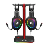 GameBooster HS01 RGB Aydınlatmalı İkili Kulaklık Standı - 4