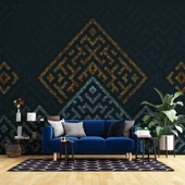 Mozaik Etnik Motif Desenli Duvar Kağıtı - 1