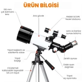 UpWay M40070 Tripotlu Telefon Tutuculu Çantalı Çift Lensli Zenith-Barlow Aynalı Profesyonel  HD Teleskop - 5