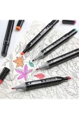 60 LI Çift Taraflı Marker Keçeli Kalem Seti 60 Renk Marker Resim Mimari Ve Grafik Tasarım Kalem - 4