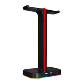 GameBooster HS01 RGB Aydınlatmalı İkili Kulaklık Standı - 3