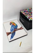 24 Renk Marker Resim Mimari Ve Grafik Tasarım Kalemi 24 LÜ Çift Taraflı Marker Keçeli Kalem Seti - 10