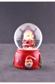 Dekoratif Noel Baba Ve Hediye Paketleri Temalı Mini Boy Işıklı Yılbaşı Kar Küresi 6.5 Cm F - 4