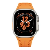 Watch Ultra 49mm Uyumlu Akıllı Saat Kordonu-127 Metal Tokalı Silikon Kordon - 5