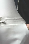 Kadın Dar Kalıp Havuç Pantolon Bel Lastikli Pantolon Beyaz - 4