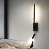 6+3 Watt, Döner Direk, Oynar Başlıklı Led Yatakbaşı Armatür, Led Duvar Aplik, Modern Yatakbaşı Aplik - 6
