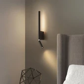 6+3 Watt, Döner Direk, Oynar Başlıklı Led Yatakbaşı Armatür, Led Duvar Aplik, Modern Yatakbaşı Aplik - 4