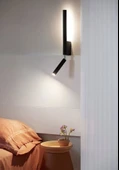 6+3 Watt, Döner Direk, Oynar Başlıklı Led Yatakbaşı Armatür, Led Duvar Aplik, Modern Yatakbaşı Aplik - 8