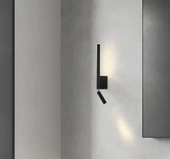 6+3 Watt, Döner Direk, Oynar Başlıklı Led Yatakbaşı Armatür, Led Duvar Aplik, Modern Yatakbaşı Aplik - 2