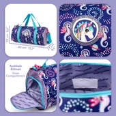 Milk&Moo Ayris Çocuk Spor Çantası Ayakkabı Bölmeli Ayarlanabilir Askılı - 7