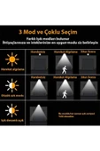 3 Modlu Led Bahçe Sokak Lambası 2 Adet Solar Güneş Enerjili Hareket Sensörlü Kumandalı - 5