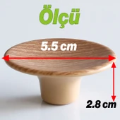 İç Bükey Kulp Açık Ceviz Renk Mobilya Mutfak Dolap Dolabı Çekmece Kulpu Kulbu Tek Vidalı Plastik thumbnail 4