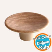 İç Bükey Kulp Açık Ceviz Renk Mobilya Mutfak Dolap Dolabı Çekmece Kulpu Kulbu Tek Vidalı Plastik thumbnail 1