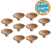 İç Bükey Kulp Açık Ceviz Renk Mobilya Mutfak Dolap Dolabı Çekmece Kulpu Kulbu Tek Vidalı Plastik thumbnail 1