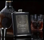 JACK-DANIEL'S Çelik Paslanmaz Matara Deri Kaplama - 1