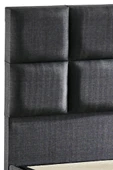 Star Başlık 180 cm Çift Kişilik Antrasit Keten Kumaşlı Modern Lüks Yatak Başlığı / Baza Başlığı - 2