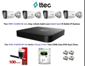 Ttec 2mp Mikrofonlu 4 Kameralı 500GB Disk Tak Çalıştır Hazır IP Kamera Seti - 1