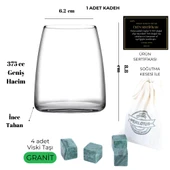 Perlotus Bournot Viski Bardağı ve 4’lü Yeşil Granit Viski Taşı Hediye - 2