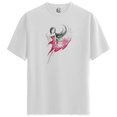 Flow Dancer - %100 Pamuklu Kadın Beyaz Tişört - Premium Quality thumbnail 1