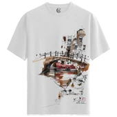 Canal Reflection - %100 Pamuklu Erkek Beyaz Tişört - Premium Quality thumbnail 1