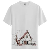 Abandoned House - %100 Pamuklu Erkek Beyaz Tişört - Premium Quality thumbnail 1