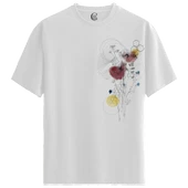 Floral Hex - %100 Pamuklu Kadın Beyaz Tişört - Premium Quality thumbnail 1