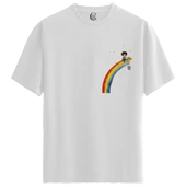 Rainbow Dream - %100 Pamuklu Kadın Beyaz Tişört - Premium Quality thumbnail 1