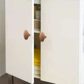 Dış Bükey Kulp Açık Ceviz Renk Mobilya Mutfak Dolap Dolabı Çekmece Kulpu Kulbu Plastik 10 Adet thumbnail 4