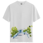 Canal Sketch - %100 Pamuklu Erkek Beyaz Tişört - Premium Quality thumbnail 1