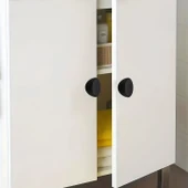 Polimer Düğme Kulp İçbükey Mat Siyah Dolap Mobilya Mutfak Dolabı Çekmece Kulpu Kulbu 10 Adet thumbnail 4