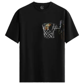 Basketball Sketch %100 Pamuklu Erkek Siyah Tişört - Premium Quality thumbnail 1