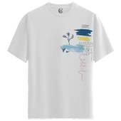 Abstract Sketch - %100 Pamuklu Erkek Beyaz Tişört - Premium Quality thumbnail 1