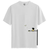 Night Dreamer - %100 Pamuklu Kadın Beyaz Tişört - Premium Quality thumbnail 1